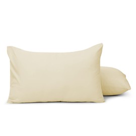 Aspire Homeware Pillow Cases 2 Pack – 100% Brushed Microfiber Cream Pillowcases Super Soft Envelope Closure Pillow Cover (50x75cm)
