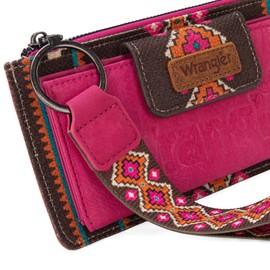 Wrangler Clutch Purse for Women Aztec Print Wristlet Wallet Credit Card Holder WG139-W013HPK