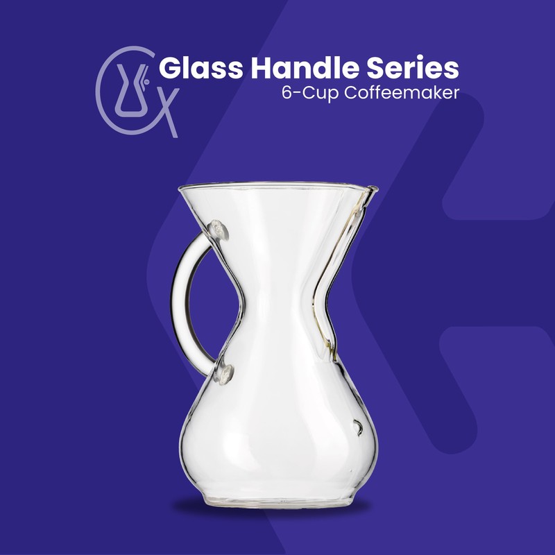 Chemex Pour-Over Glass Coffeemaker - Colored Glass Handle Series -