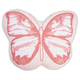 June Garden Decorative Plush Soft Cushion Butterfly Throw Pillow - 16 x 12 Inch Pink