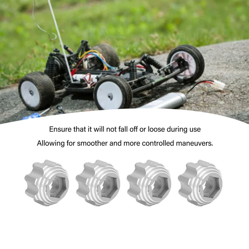 4pcs 8x32 to 17mm Hex Adapters for 8x32 3.8in Wheels