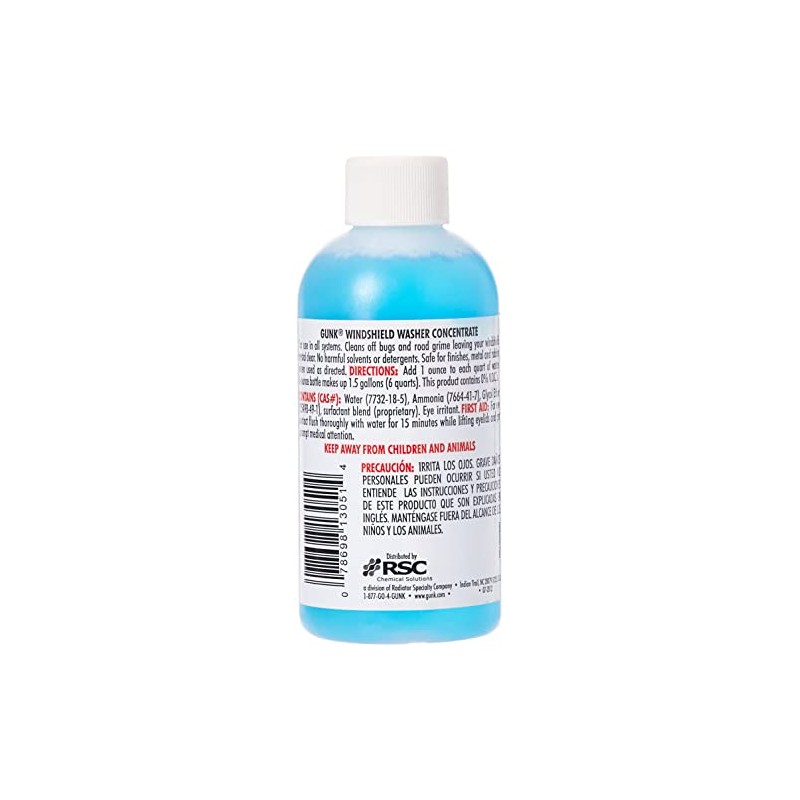 GUNK M506 Windshield Wash Streak Free Concentrate - 6 fl.