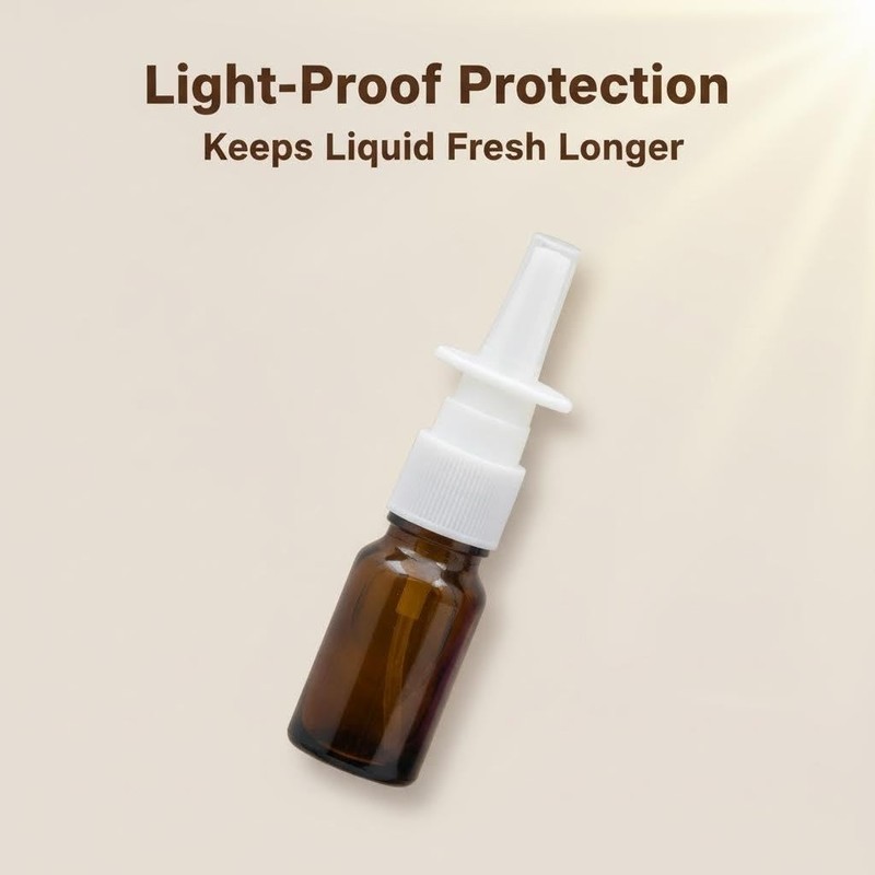 6Pcs 10ml/0.34oz Glass Nasal Spray Bottles - Portable Empty Refillable