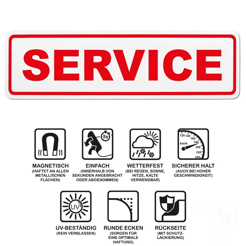 LOHOFOL Service Magnetic Sign, Magnetic Sign, Various Sizes Available (45