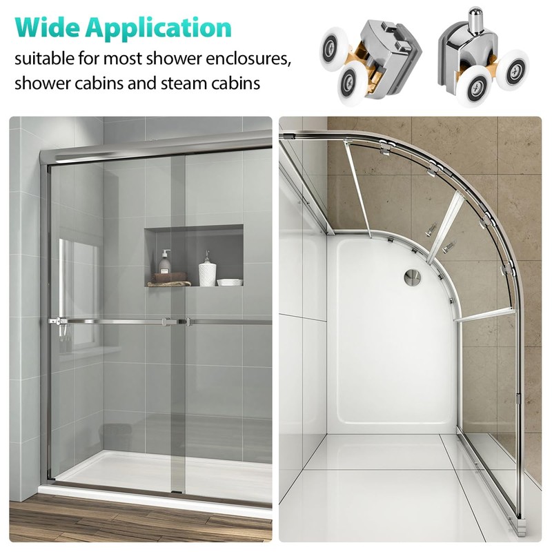8 Pieces Shower Door Wheels Curved Shower Door Rollers Replacement