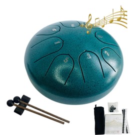 RHTDXC Rain Drum for Outside Garden Instrument ，Beginning Student Mini Steel Tongue Drum Set ，Rain Chime， Musical Education Entertainment Meditation Yoga Zen Gifts(6in-malachite)