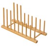 HBlife Heighten and Widen Bamboo Dish Drying Rack Plate Bowl