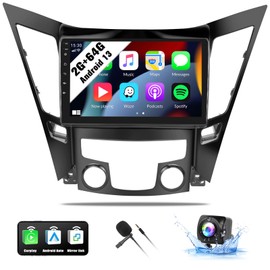 SIXWIN Android Car Stereo for Hyundai Sonata 2010-2015 with Wireless CarPlay Android Auto Mirror Link 2G+64G 9 Inch Touchscreen Bluetooth GPS Navigation WiFi FM Backup Camera MIC