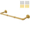 Industrial Gold Pipe Clothing Rack, Wall Ceiling Mounted Clothes Garment