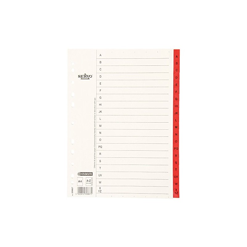 Esselte Numerical 69867 Heading, A4, Red