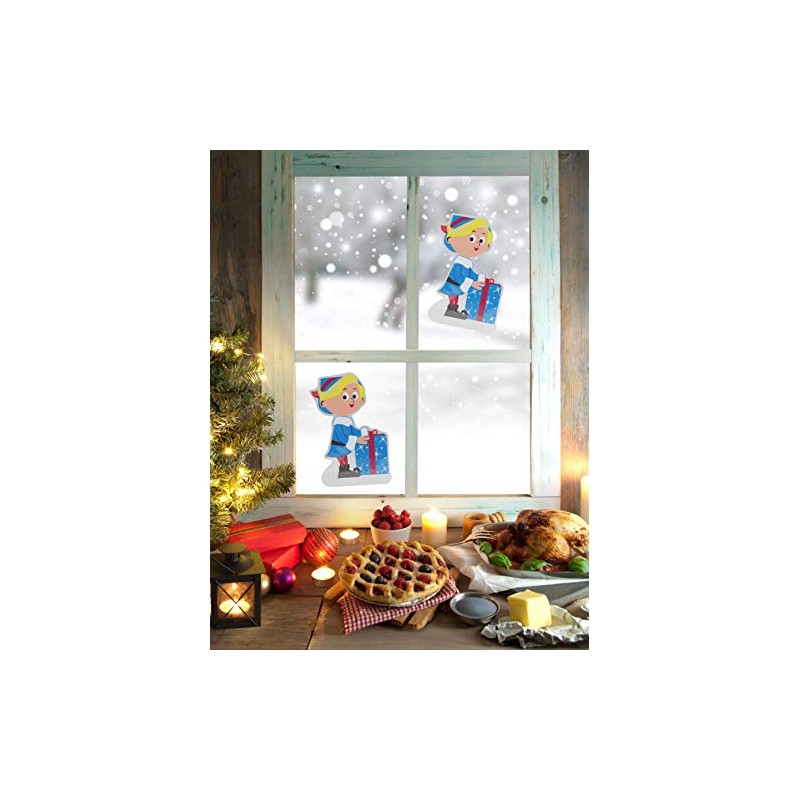 ProductWorks 7.25" Rudolph The Red-Nosed Reindeer Hermey Jelz Christmas Window