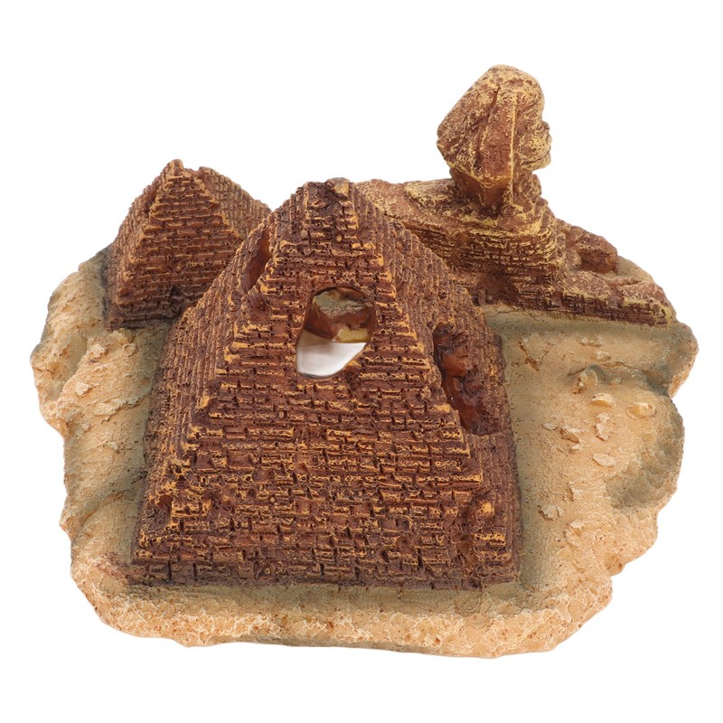 Aquarium Pyramid Decor Realistic Safe Resin Fish Tank Pyramid Hiding