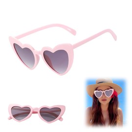 HAMKU 2 Stück Herz Sonnenbrille Orange Gläser,Party Herzen Brille Für Kostüm Accessoires Damen,Herzbrilleorangen Gelb Sunglasses Hearts Brillen Mode Lustige Outdoor Deko Für Kinder Karneval Fasching