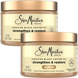 SheaMoisture Productos para El Cabello Rizado, Aceite de Ricino Negro Jamaicano Fortalecer y Restaurar Tratamiento Mascarilla, Mascarilla Hidratante Sin Parabenos para El Cabello para Un Crecimiento S