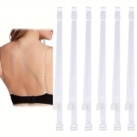 Clear Bra Straps, 3-Pairs Invisible Non-Slip Adjustable Bra Straps for Strapless Bra (15mm)