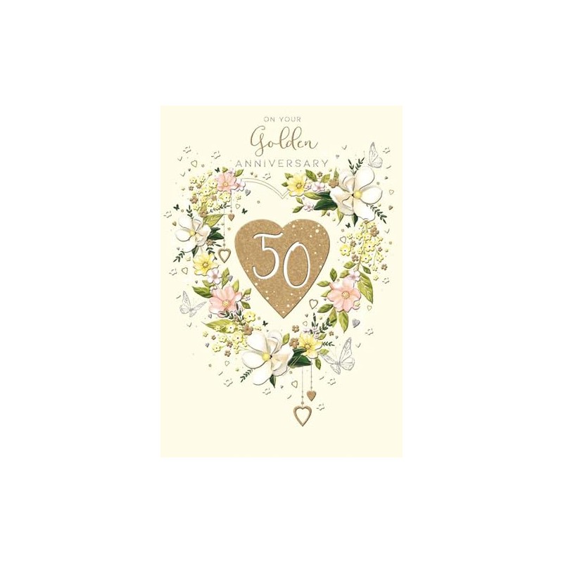 Noel Tatt 50th Milestone Golden Anniversary Card - 50 Years