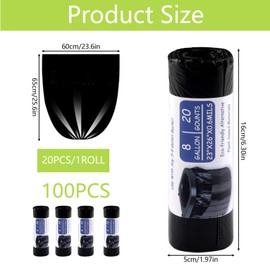 Moosono Pack of 100 Biodegradable Toilet Bags, Camping Toilet, Waterproof Separation Toilet Accessories, Hygiene Bag, Black Bags for Camping Toilet, Mobile Toilet, Camping Equipment