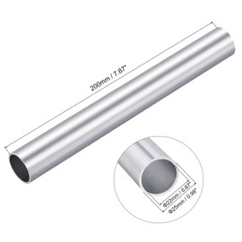TA-VIGOR 2Pcs 6063 Aluminum Round Tube, 25mm OD 22mm ID 200mm Length Metal Seamless Straight Tubing Aluminum Pipe for Home Furnishing, Machinery, DIY Handicraft