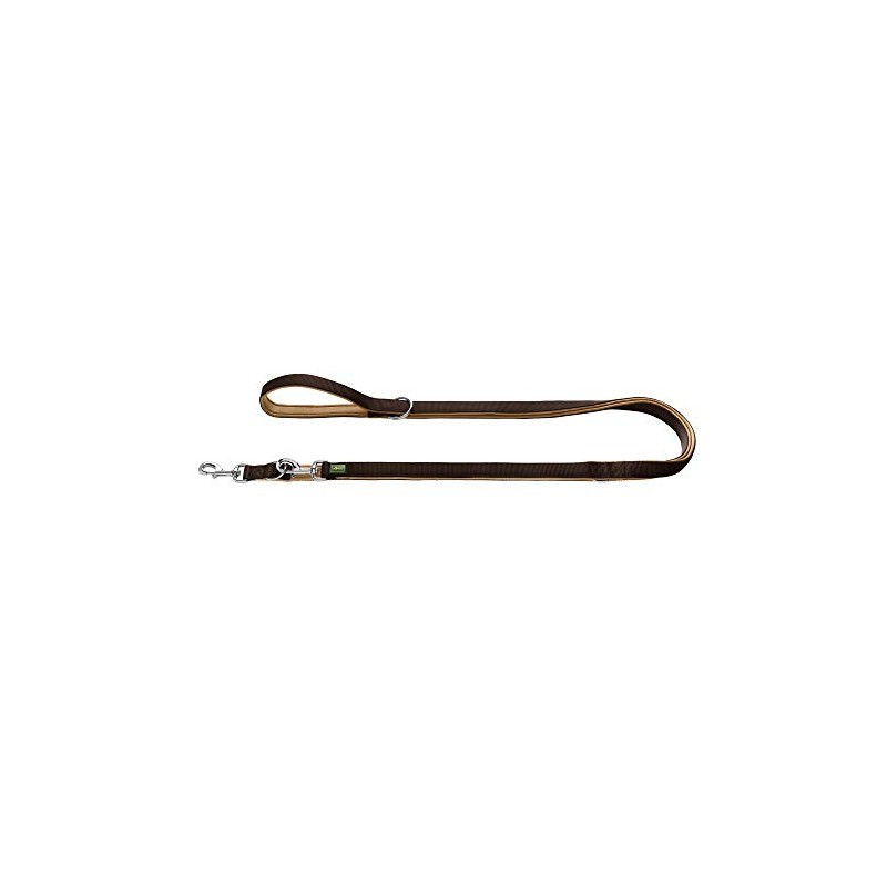 HUNTER Neoprene Adjustable Dog Lead, 1.5 x 300 cm, Brown/Caramel