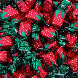 Crazy Outlet Arcor Strawberry Filled Hard Candy Buds Bon Bon Sachet Wrap - Bulk Pack 2 Pounds - 6 Lbs