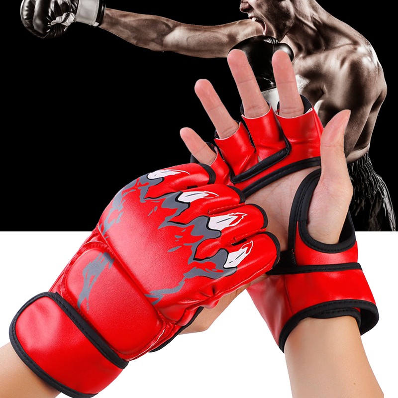 Half Finger Boxing Gloves Punching Bag Open Palms Fighting Kickboxing