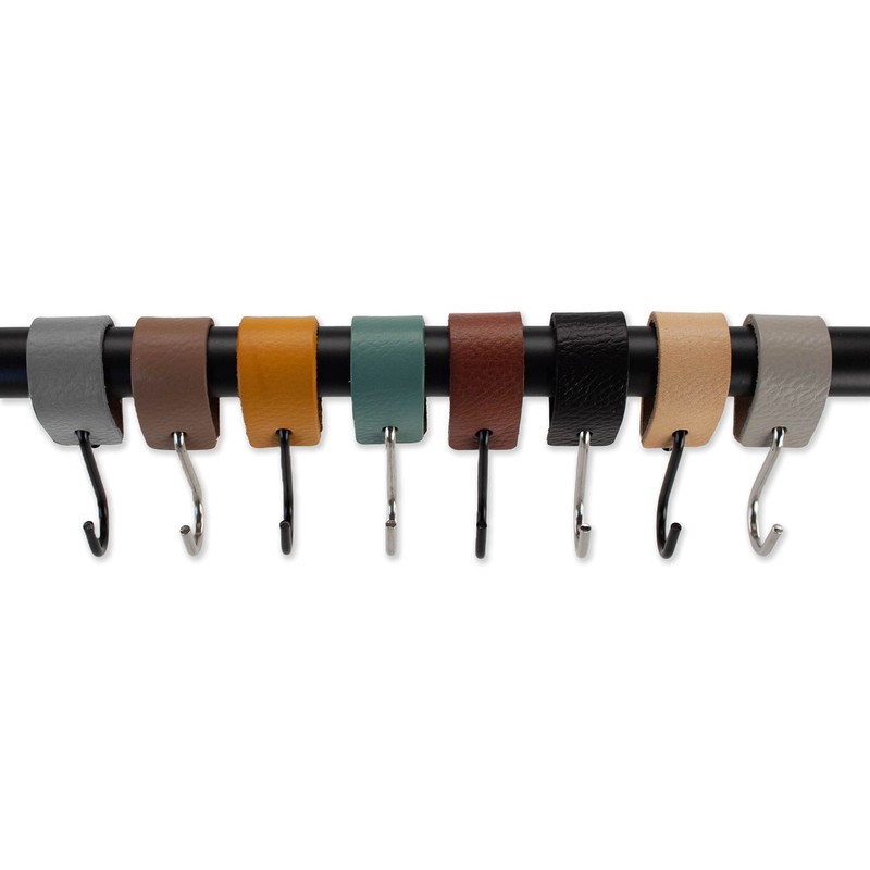 Brute Strength - Leather S Hooks for hanging - Grey
