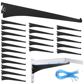 Gisafai 20 Pack 12 Inch Shelf Adjustable Shelving Brackets Single Track Twin Track System Metal Bracket for Shelving Shelf for Stores Closet Kitchen