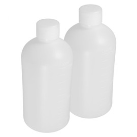 Kichvoe 2pcs Plastic Graduated Reagent Bottles Liquid Storage Containers with Sealing Inner Plug for Laboratory Chemical and Food Industry Applications