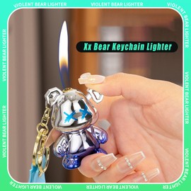 DAXXIN - Encendedor de bonitos accesorios, compactos y portátiles, llaveros geniales suaves y llamas, regalos únicos para hombres y mujeres, velas de cumpleaños (sin gas) (morado)