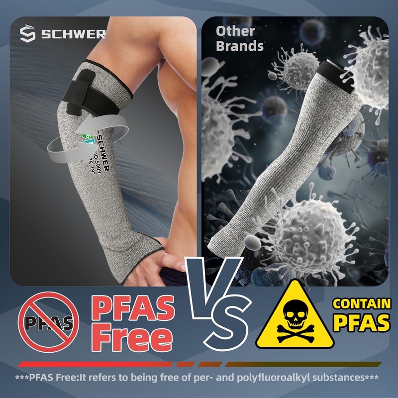Schwer 2 Pairs PRO-SKIN ANSI A6 Cut Resistant Sleeves With