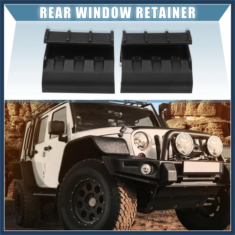 INFINAUTO Pair Black Left Right Soft Top Rear Window Clips