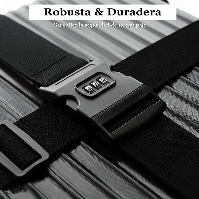 Correas para Equipaje, Juego de 4 Piezas con Cerradura de