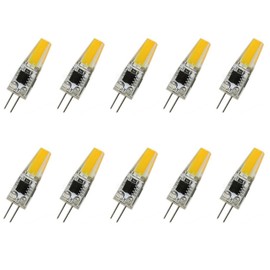 OMTO G4 2W LED COB 1505 110V Light Bulb 250lm 360 Beam Angle Waterproof Halogen G4 20W Bi-Pin Base Led Replacement White 6000K (10-Pack)