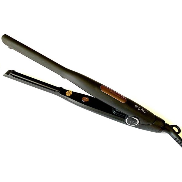 ONE Styling Epic Flat Iron, Small Flat Iron for Short Hair and Pixie Cut, 3/10 Inch Titanium Beard Hair Straightener with One Button Control for 4 Temperature Settings, Dual Voltage