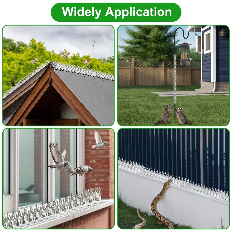 60 Pack Stainless Steel Squirrel Spikes for Bird Feeder, 60