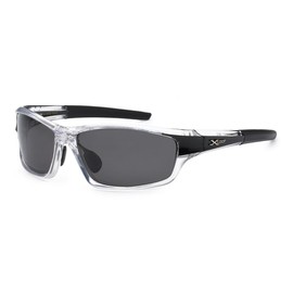 Xloop Active Polarized Outdoor Sport Men Women Running Basketball Golf Driving Fashion Sunglasses (Black and Clear)