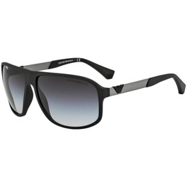 Emporio Armani EA4029-50638G Lunettes de Soleil CAOUTCHOUC NOIR avec Lentille GRISE GRADIENT 64mm