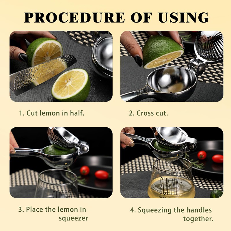 Lemon Squeezer 2-Piece - Manual Citrus Juicer - Stainless Steel