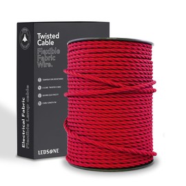 1 Meter Vintage 2 Core Twisted Electric Cable Fabric Covered Wire Italian Braided 0.75 mm Electrical Cable Flexible Wire for Lighting Other Appliances