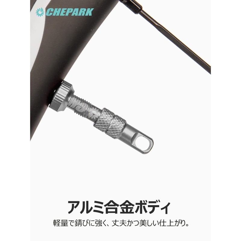 CHEPARK TIL-60-60 Tubeless Valve, Presta Valve, 2.4 inches (60 mm),