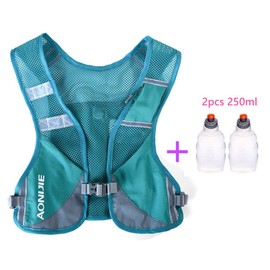 AONIJIE Marathon Running Vest Pack Hydration Backpack Outdoor Sport Bag Triathlon Race Hiking Fitness with 2 250ml Water Bottles(Optional)