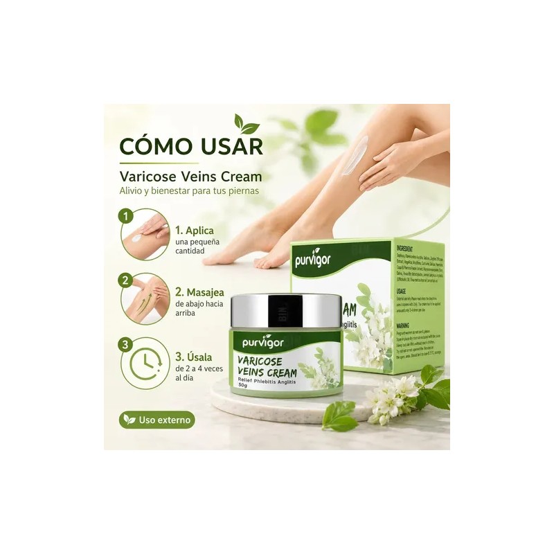 Crema Piernas Cansadas Hidratante Masaje Cuidado Varices 50g