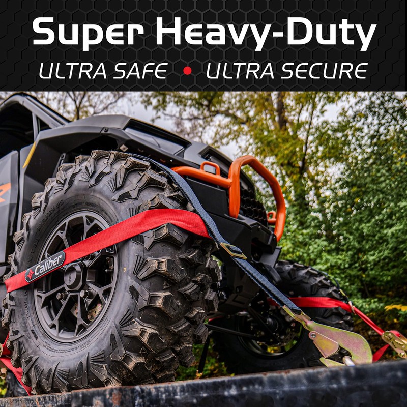 Caliber Trailblazer ORV Heavy-Duty Tie Down Straps, 2-Way Tension Around