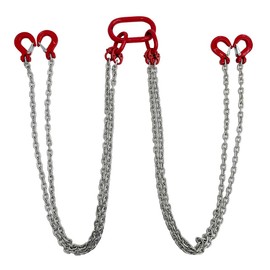 EQCOTWEA Chain Sling Lifting Chains with Self-Locking Hooks 8800LBS Lifting Sling Chains for Engine Hoist,G80 Manganese Steel Galvanized Chain Hoist Lifts with 4 Leg Grab Hooks(4.9ft Chain Length)