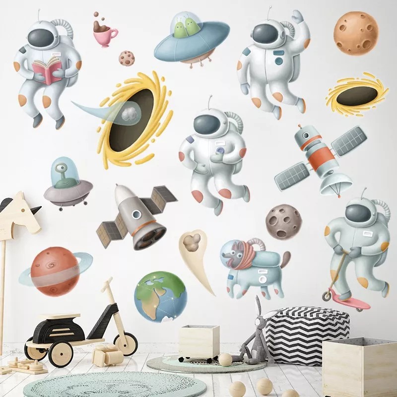 DaraBaby Vinil Decorativo Infantil Astronauta Cohete Nave Niño Ó Bebe