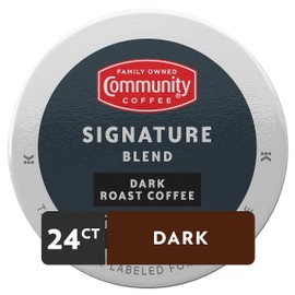 Community Coffee Signature Blend 24 Count Coffee Pods, Dark Roast, Compatible with Keurig 2.0 K-Cup Brewers, 24 Count (Pack of 1)