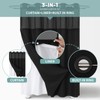 eachope Black No Hook Waffle Weave Shower Curtain with snap-in