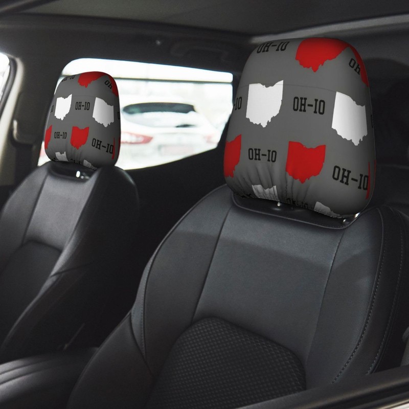 DSSWTP Ohio State Gray Universal Car Headrest Cover Soft Car