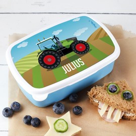 Striefchen® Lunch Box for Boys with Name of Choice – Gift Idea for School Tractor