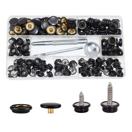 BetterJonny 180pcs Screw Push Button, 60 Sets Stainless Steel Snap Fasteners Press Stud Kit with 3 Pieces Adjustment Tool in Storage Box for Boat Cover Furniture